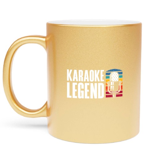 Karaoke Legend Microphone Retro Metallic Mugs