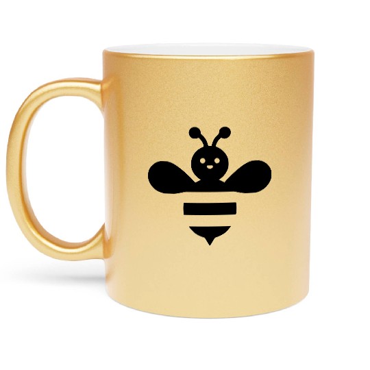 Honey bee kids style insect drawing path16 Metallic Mugs
