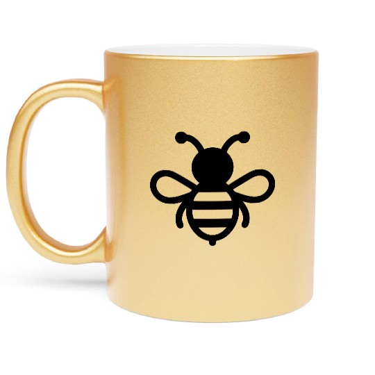 Honey bee kids style insect drawing path12 Metallic Mugs