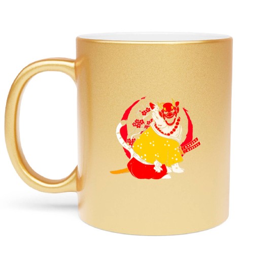 Kanji Japan Katana Oni Ninja Cat Samurai Metallic Mugs