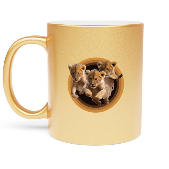 Kittens, Lion cubs Metallic Mugs