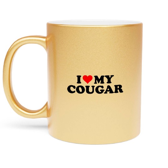 I Love Cougars Cougar Humor Valentine's Day 3WH1 Metallic Mugs