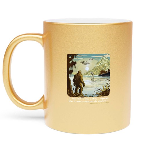 Funny Bigfoot Philosophy Loch Ness Monster UFOs Metallic Mugs