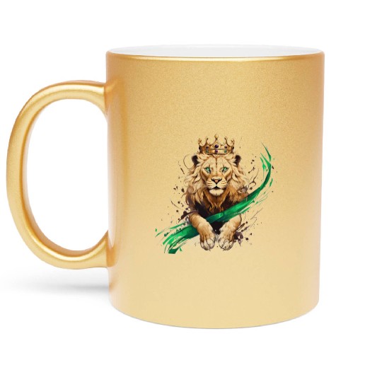 Brave Lion Metallic Mugs