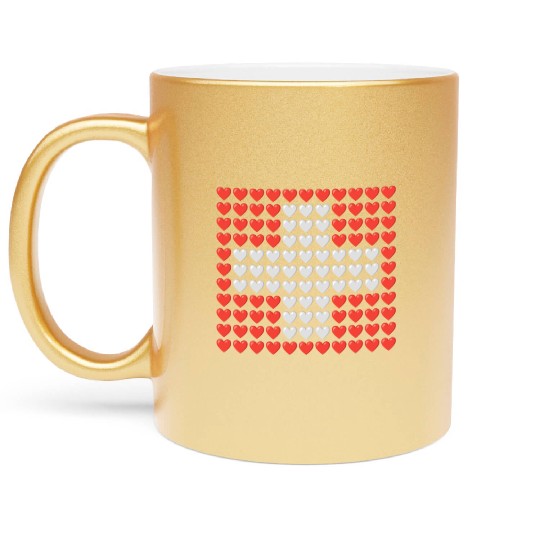 Switzerland HEARTS Flag Metallic Mugs