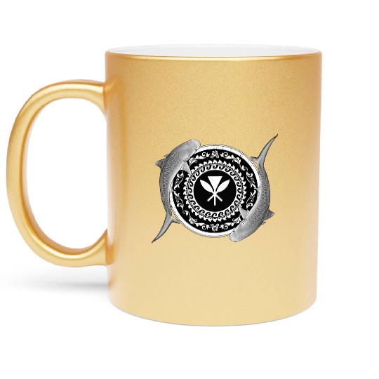 Tiger shark kanaka maoli Metallic Mugs