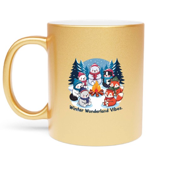 Winter wonderland vibes Metallic Mugs