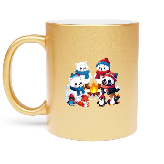 Winter Wonderland Critters Metallic Mugs