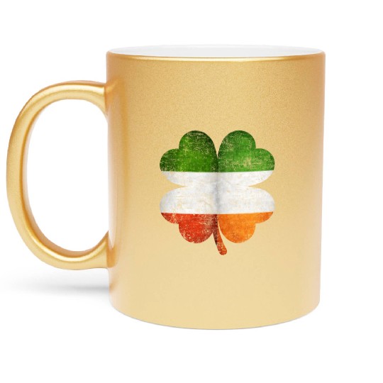 Italian Irish Shamrock Italy Ireland Flag Metallic Mugs