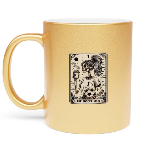 Soccer Mom Tarot Card Vintage Halloween Metallic Mugs