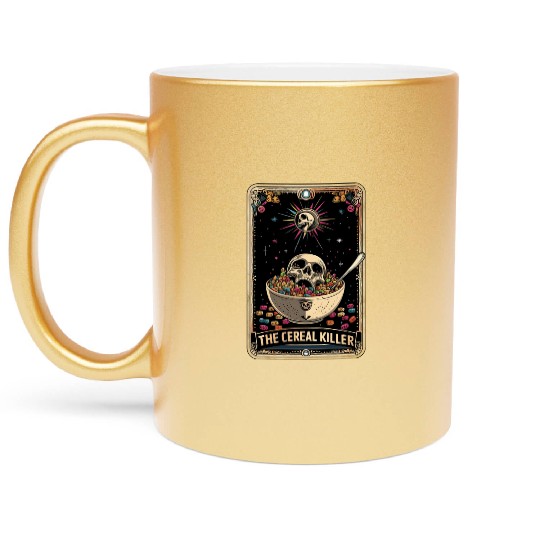 Cereal Killer Tarot Card Horror Movies True Crime Metallic Mugs