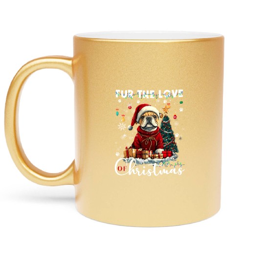 French Bulldog Christmas Tree Decoration Dog Lover Metallic Mugs