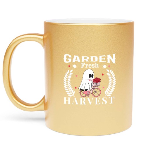 Garden Fresh Harvest, Flowers Harvest Design Metallic Mugs