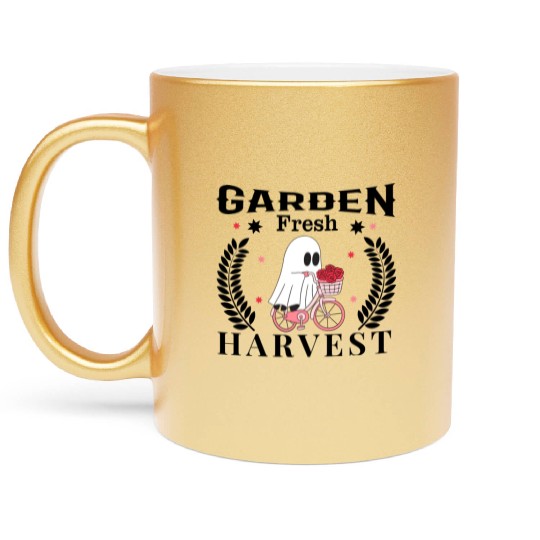 Garden Fresh Harvest, Flowers Harvest Design Metallic Mugs