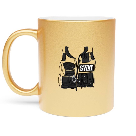 SWAT Costume Funny Halloween Costume SWAT Metallic Mugs