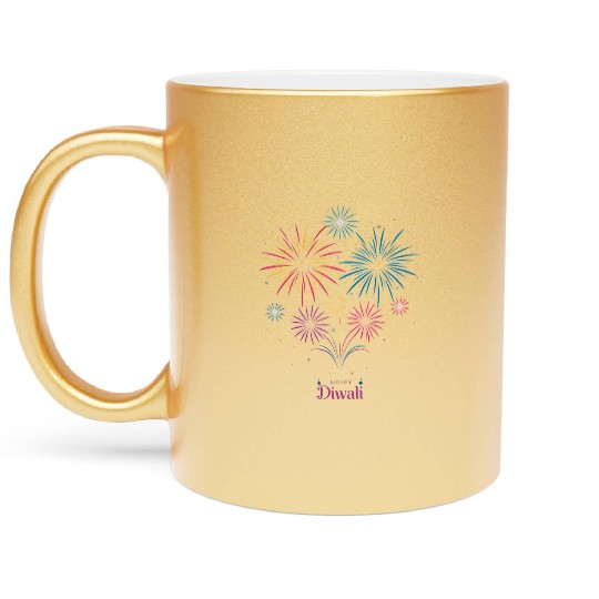 Joyous Fireworks for Diwali Festival Metallic Mugs