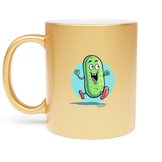 A Happy Running Pickle Metallic Mugs