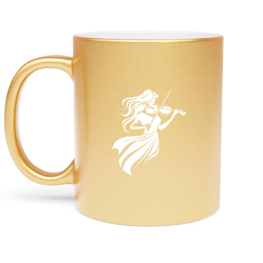 Violin Girl Metallic Mugs