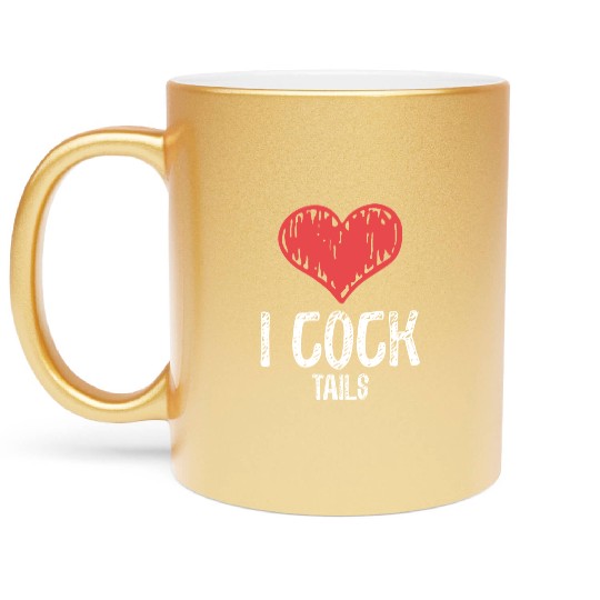 Funny I Love Cocktails 4 Metallic Mugs