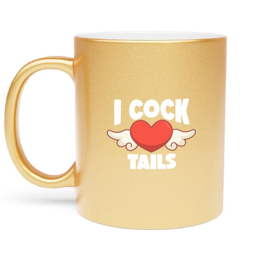 Funny I Love Cocktails 8 Metallic Mugs