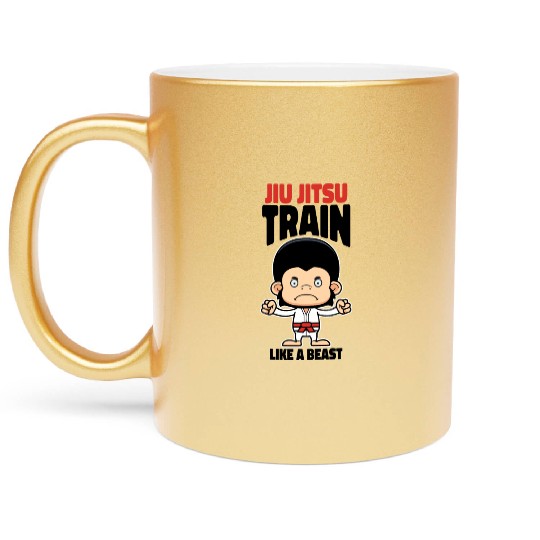 Train like a Beast Jiu Jitsu 5 Metallic Mugs