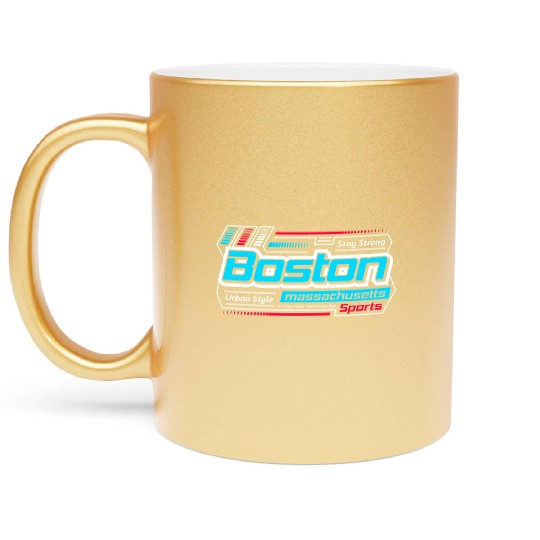 Stay Strong Boston Massachusetts Design Modern Metallic Mugs