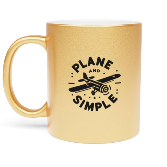 Plane and Simple Metallic Mugs