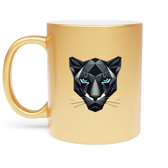 Geometric Black Panther - Power and Elegance Metallic Mugs