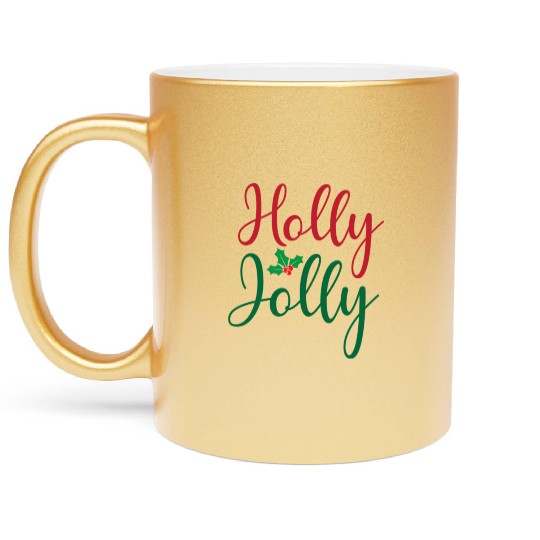 Christmas Holly Jolly Sticker Metallic Mugs