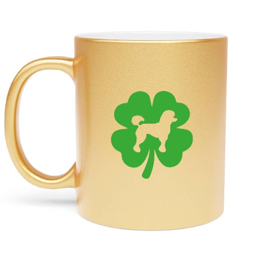 Poodle Shamrock St Patrick's day Dogs Lover Metallic Mugs