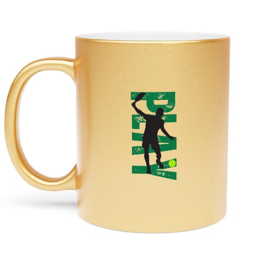 PLAY Pickleball Gold/Green Metallic Mugs