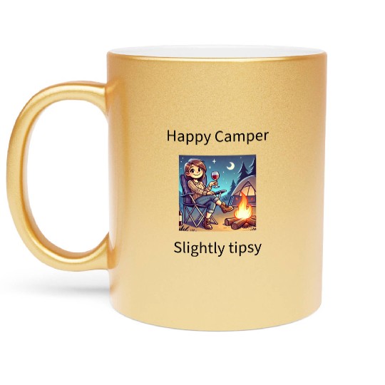 Happy camper slightly tipsy design Metallic Mugs