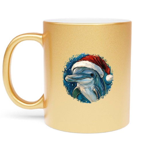 Dolphins Christmas Metallic Mugs