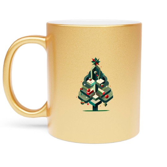 Modern Christmas tree - elegance for the holidays Metallic Mugs