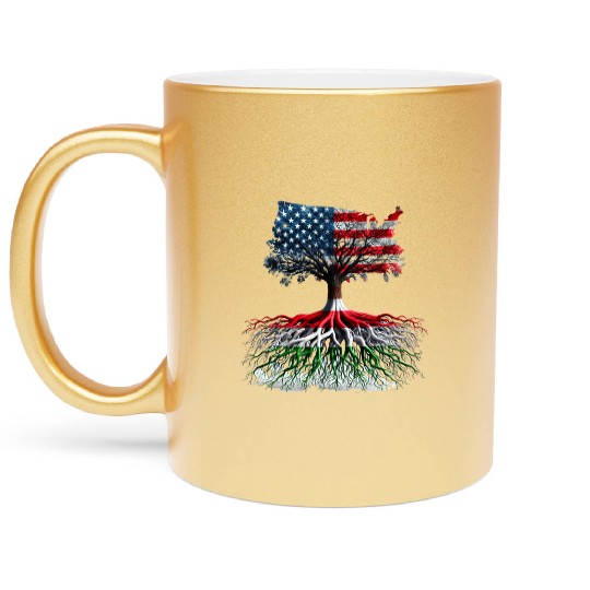 US Hungarian tree 1 Metallic Mugs