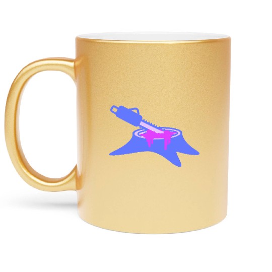 Chainsaw Tree Felling Lumberjack Forest Stump Wood Metallic Mugs