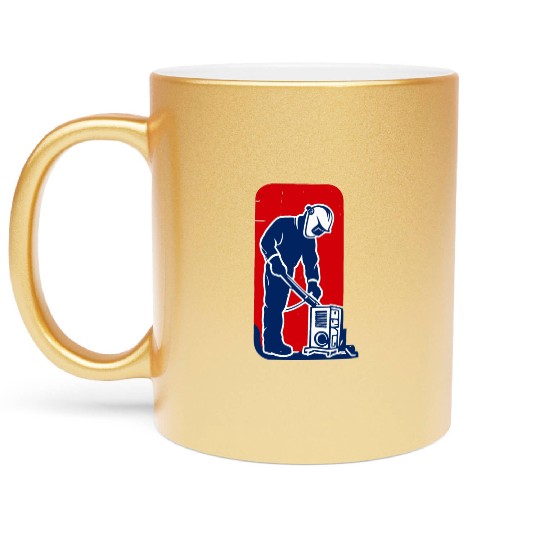 major league welder sticker Funny Welder League Metallic Mugs