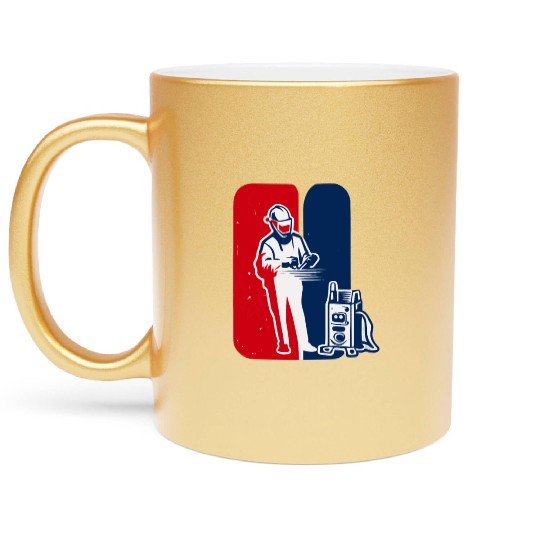 major league welder sticker Iconic Welder Design T Metallic Mugs