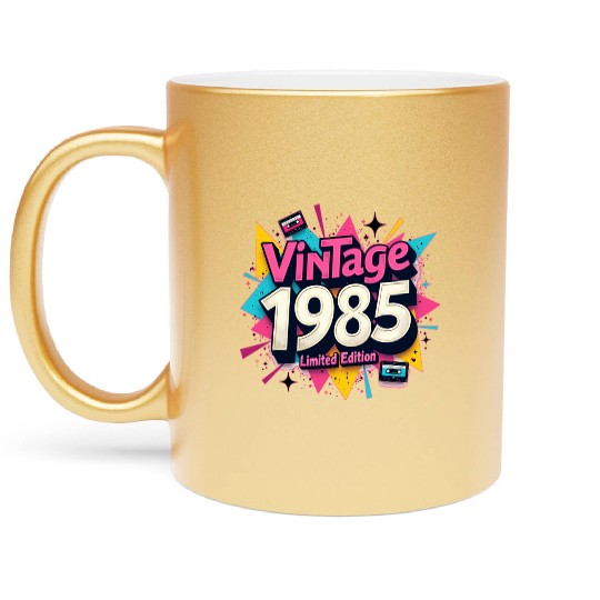 vintage 1985 limited edition Metallic Mugs