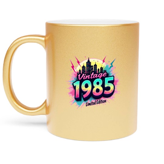 vintage 1985 limited edition Metallic Mugs