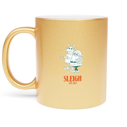 Sleigh all Day Metallic Mugs