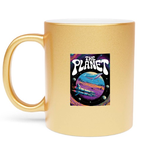 Rainbow Space Whale Adventure Metallic Mugs