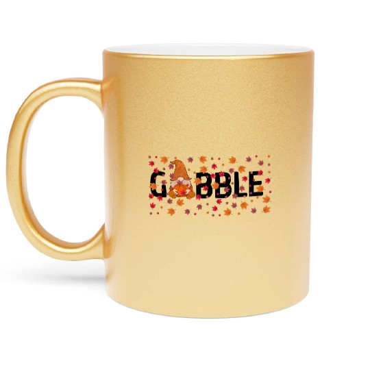 GOBBLE TURKEY PODIATRIST FUNNY THANKSGIVING Metallic Mugs
