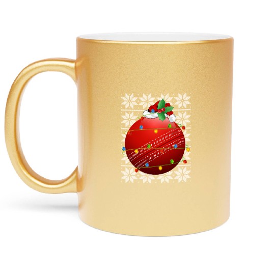 Cricket Ball Santa Metallic Mugs