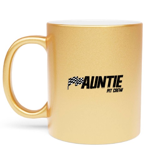 Pit Crew Auntie Race Birthday Family Racing Auntie Metallic Mugs