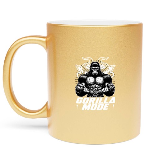 Gorilla Mode Workout Gym Metallic Mugs