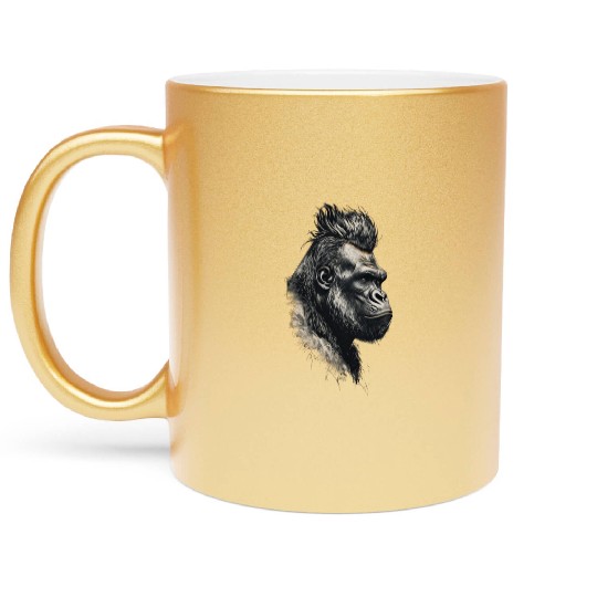 KingKong gorilla's face Metallic Mugs
