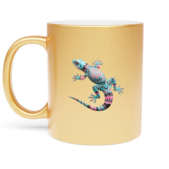 Cute Chameleon for Lizard Pet Lover Metallic Mugs