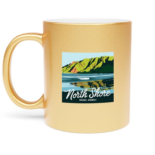North shore Kauai Metallic Mugs