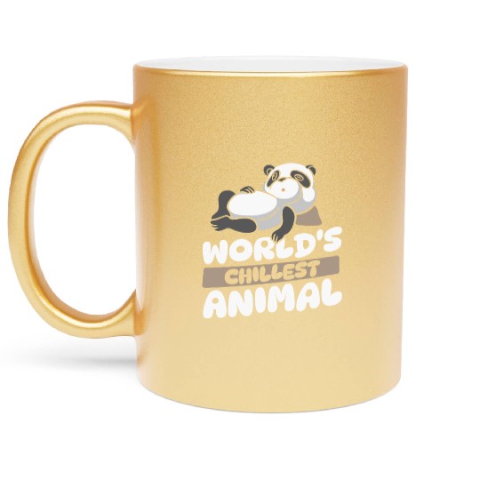 World's Chillest Animal Panda Bear Friend Giant Metallic Mugs